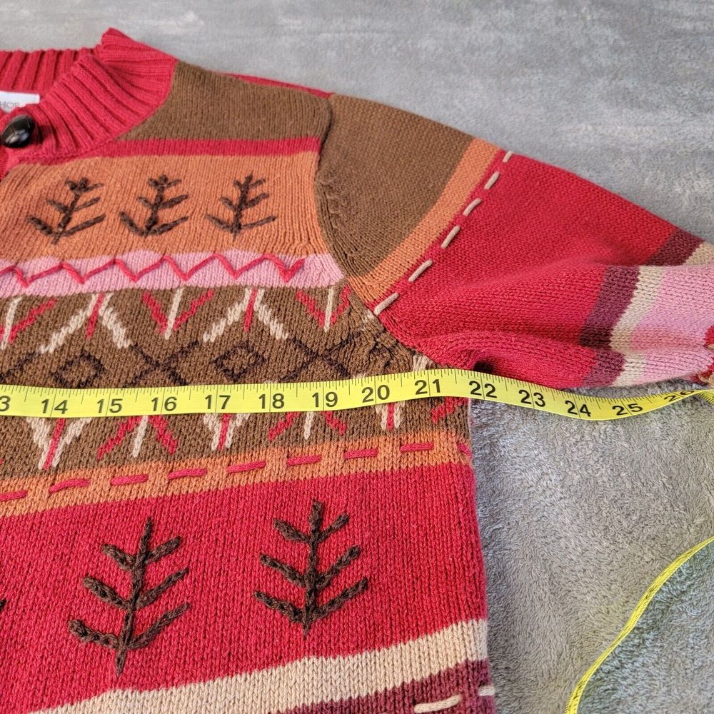 The TOG Shop Cardigan Button-up Front Knit ‎ Women's Size Large Colorful Fall - Picture 8 of 8